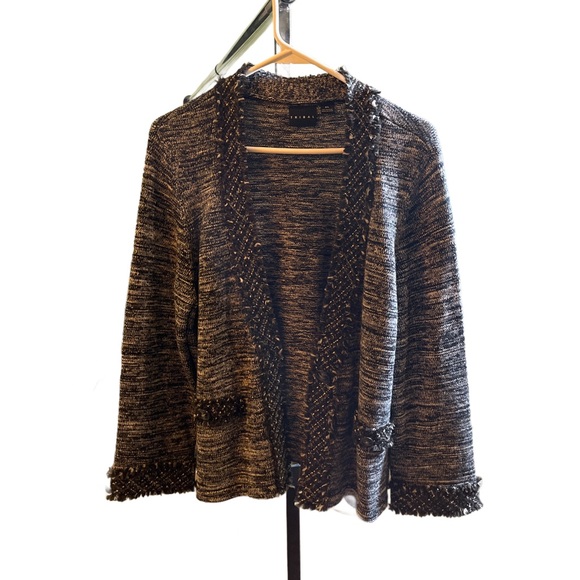 Tribal  black,white and silver sweater jacket - Picture 1 of 8